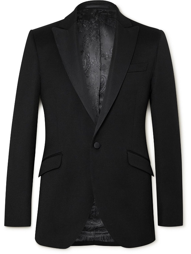 Photo: Favourbrook - Hampton Slim-Fit Grosgrain-Trimmed Wool Tuxedo Jacket - Black