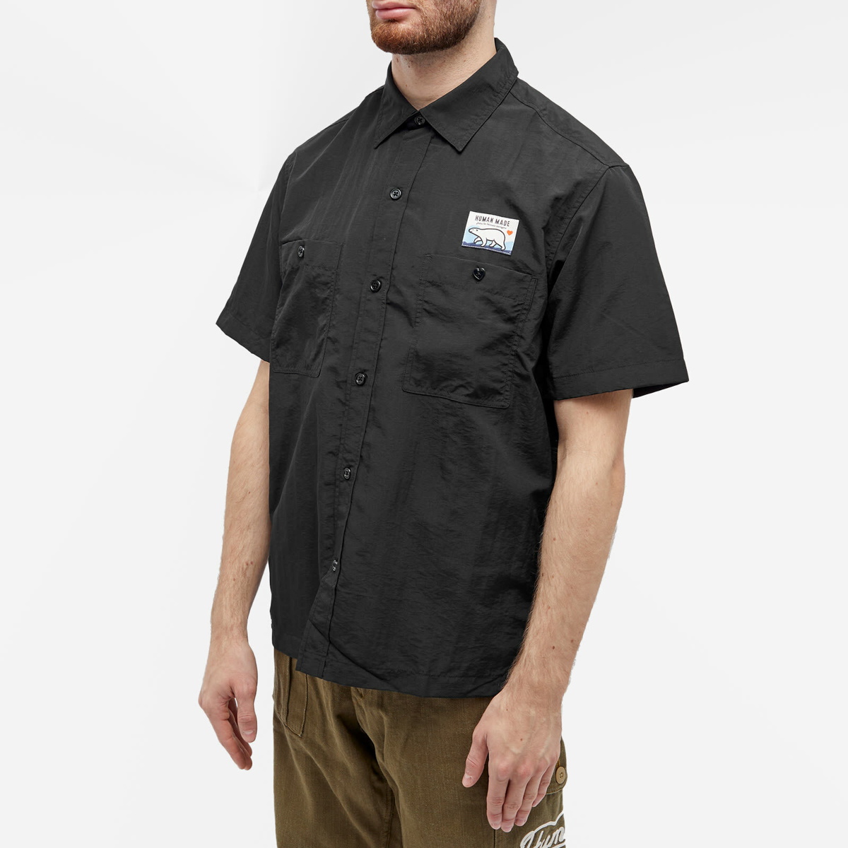 Human Made Men's Short Sleeve Camping Shirt in Black