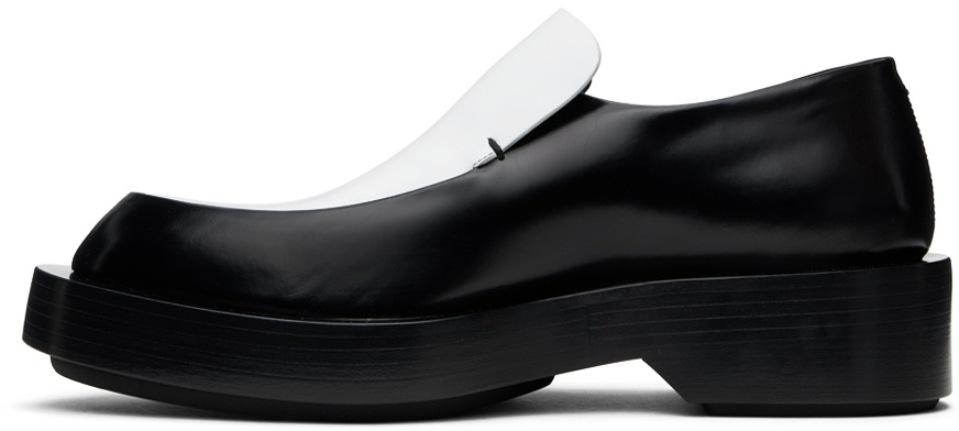 Jil Sander Black & White Leather Loafers