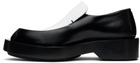Jil Sander Black & White Leather Loafers