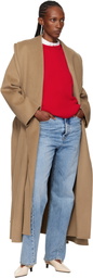 Róhe Beige Signature Double-Faced Scarf Coat