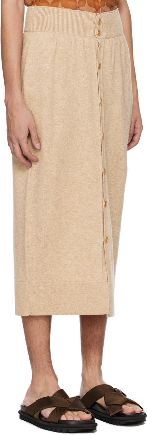 Dries Van Noten Beige Buttoned Skirt