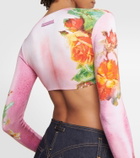 Jean Paul Gaultier Flower Collection printed crop top