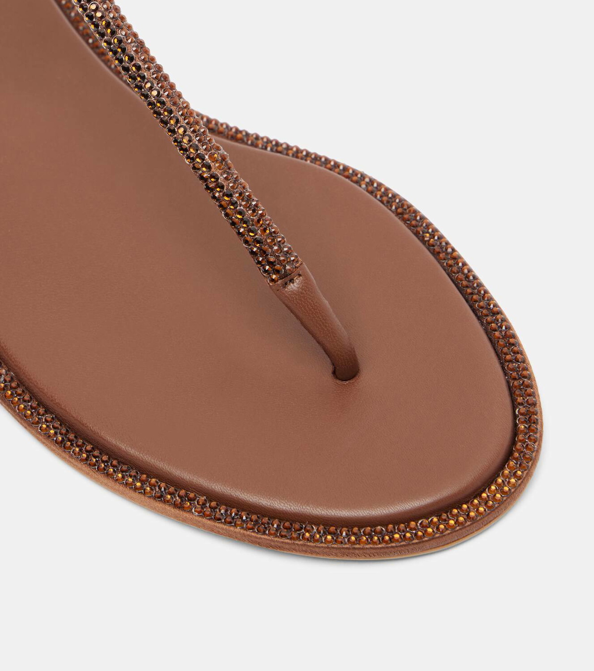 Rene Caovilla Diana embellished satin thong sandals