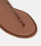Rene Caovilla Diana embellished satin thong sandals