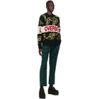 Charles Jeffrey Loverboy Black and Yellow Logo Squiggle Sweater