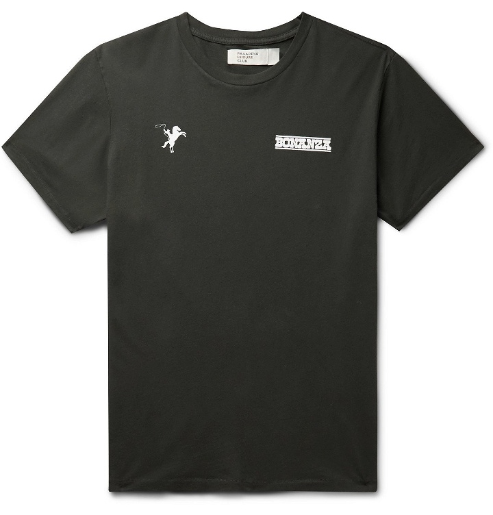 Photo: Pasadena Leisure Club - Printed Combed Cotton-Jersey T-Shirt - Black