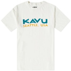 KAVU Men's Spellout T-Shirt in Snow White