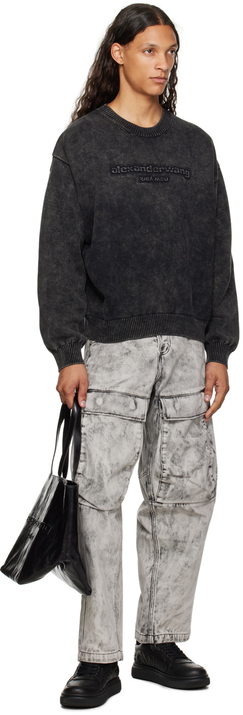 Alexander Wang Black Punch Leather Tote
