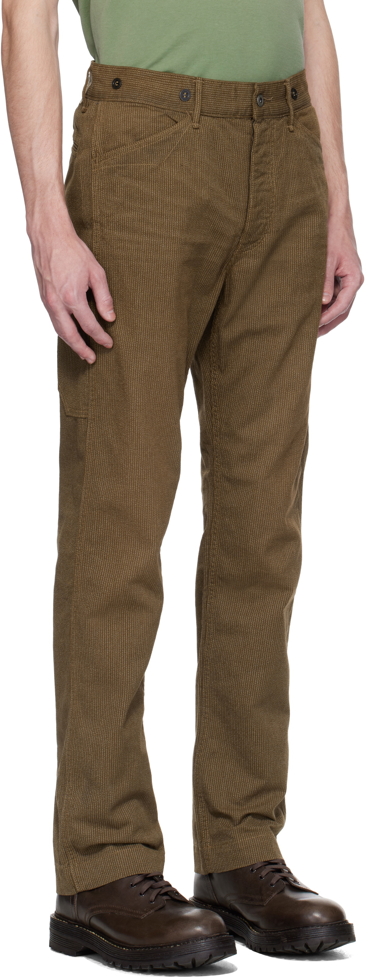 RRL Brown Striped Twill Trousers RRL