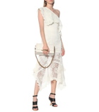 Alexander McQueen One-shoulder lace midi dress