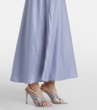 Rixo Lysandra lace-trimmed satin maxi dress