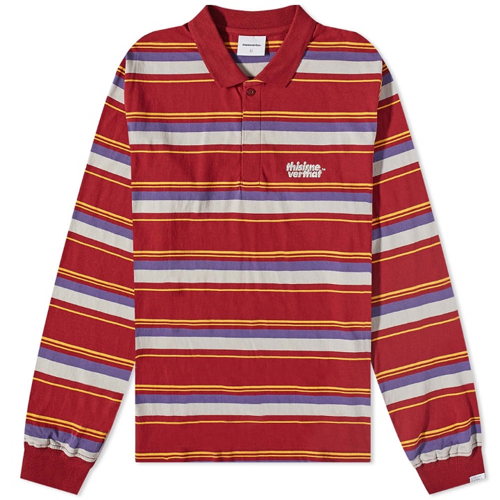 Photo: thisisneverthat Men's Striped Rugby Shirt in Red