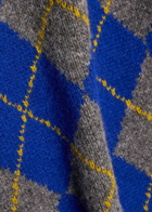 Damson Madder Saskia Argyle Wool Jumper Dark Blue