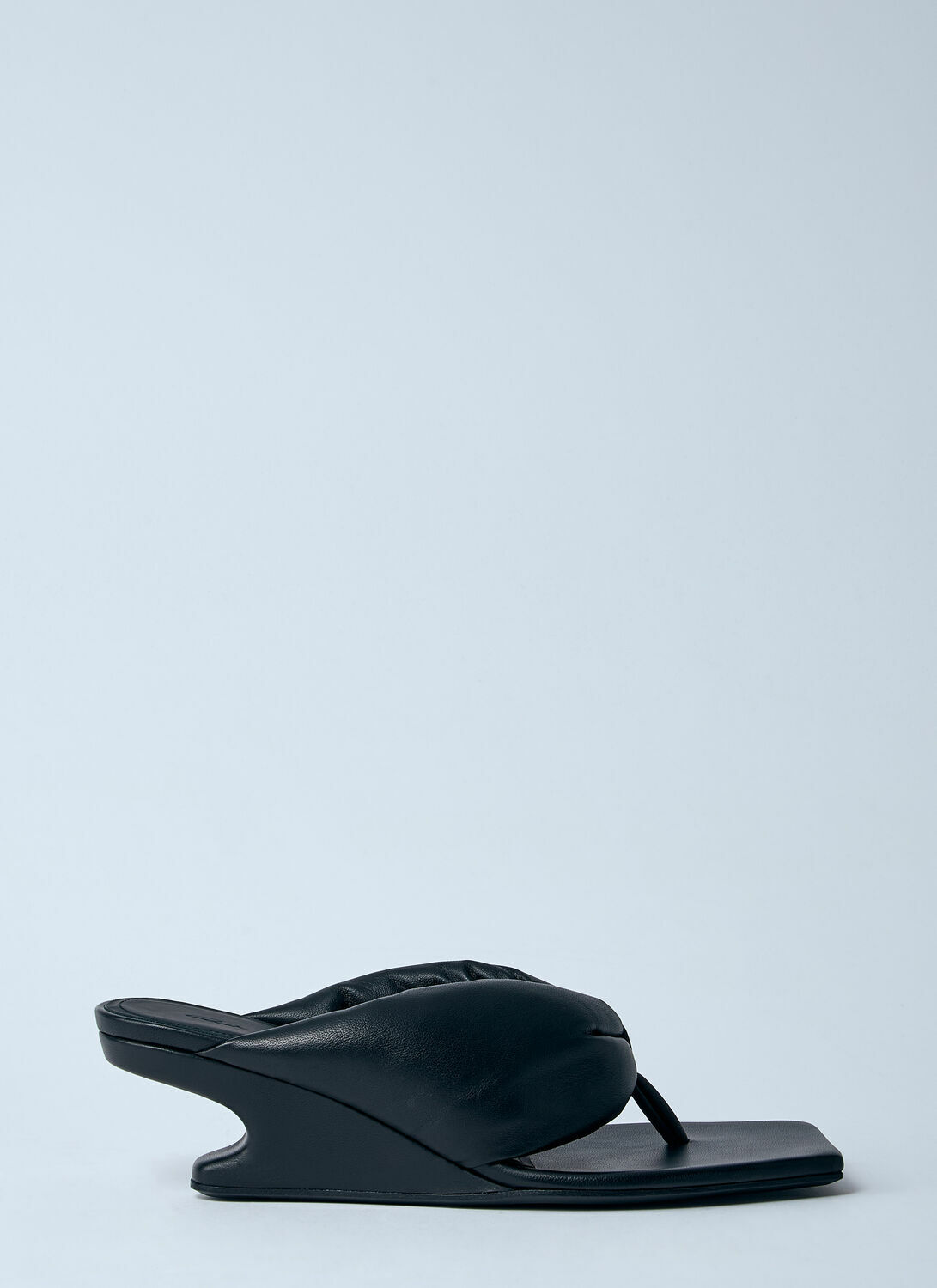 Rick Owens Leather Thong Wedge Sandals