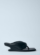 Rick Owens Leather Thong Wedge Sandals