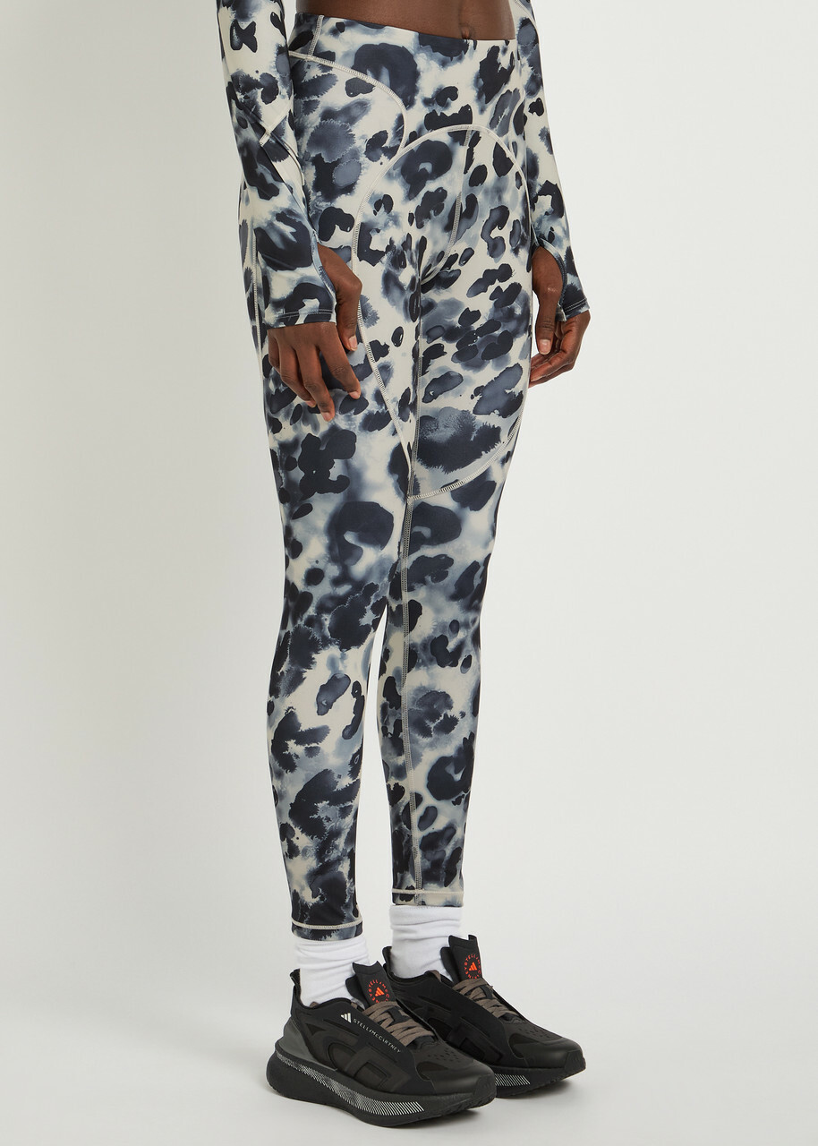 Adidas X Stella Mccartney 7/8 Printed Stretch-jersey Leggings Multicoloured