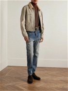 TOM FORD - Bedford Shearling-Trimmed Cotton-Canvas Trucker Jacket - Neutrals