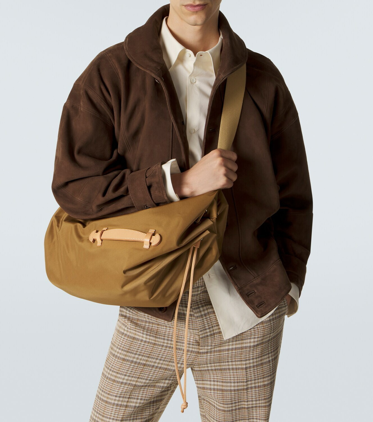 Auralee x Aeta leather-trimmed shoulder bag Auralee