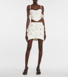 Dion Lee Lace-up cotton-blend cropped top
