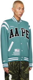 AAPE by A Bathing Ape Green Patch Bomber Jacket