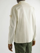 Stone Island - Logo-Appliquéd Cotton-Blend Overshirt - Neutrals