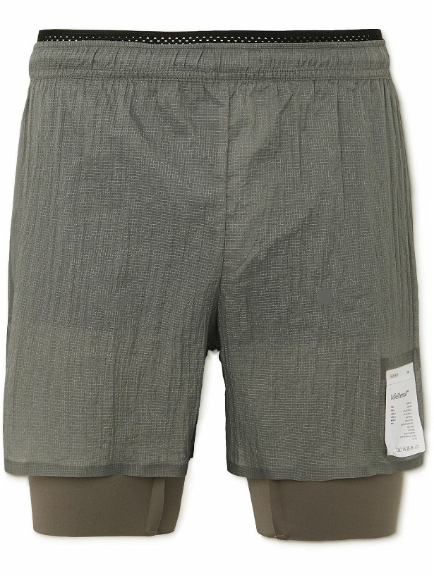 Photo: Satisfy - Straight-Leg Layered Ripstop CoffeeThermal™ Shorts - Gray