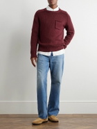 MILES LEON - Ribbed Merino Wool Sweater - Burgundy