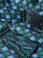 Charvet - Belted Printed Silk-Twill Robe - Blue