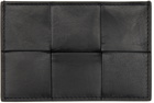 Bottega Veneta Black Intrecciato Leather Card Holder