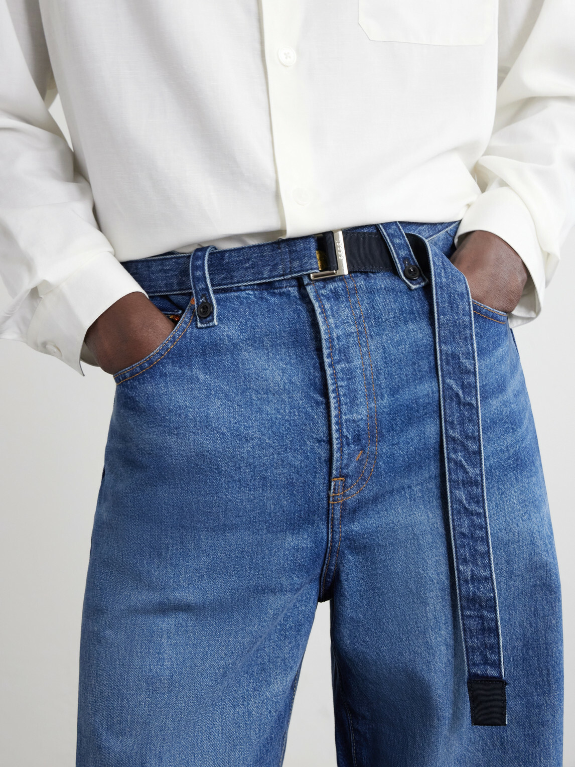 Sacai - Levi's Wide-Leg Belted Jeans - Blue