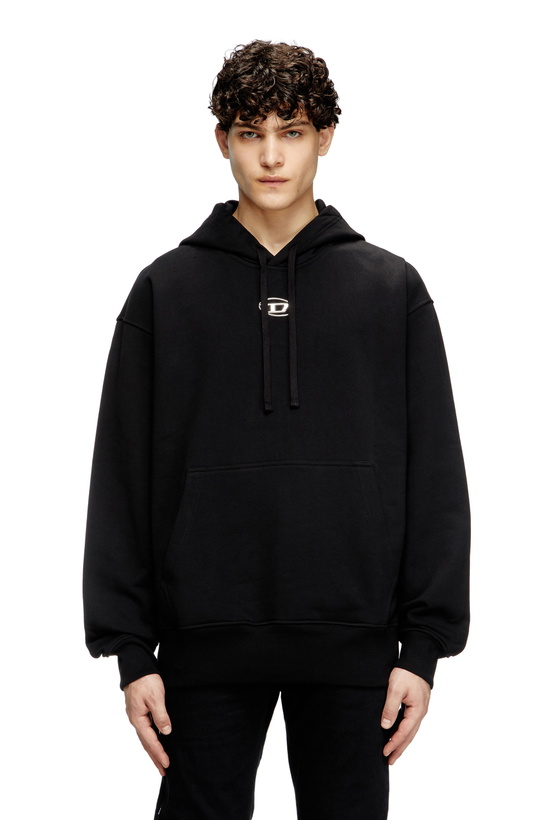 Photo: Diesel Oversized hoodie with metallic logo - Sweaters Mens in Black