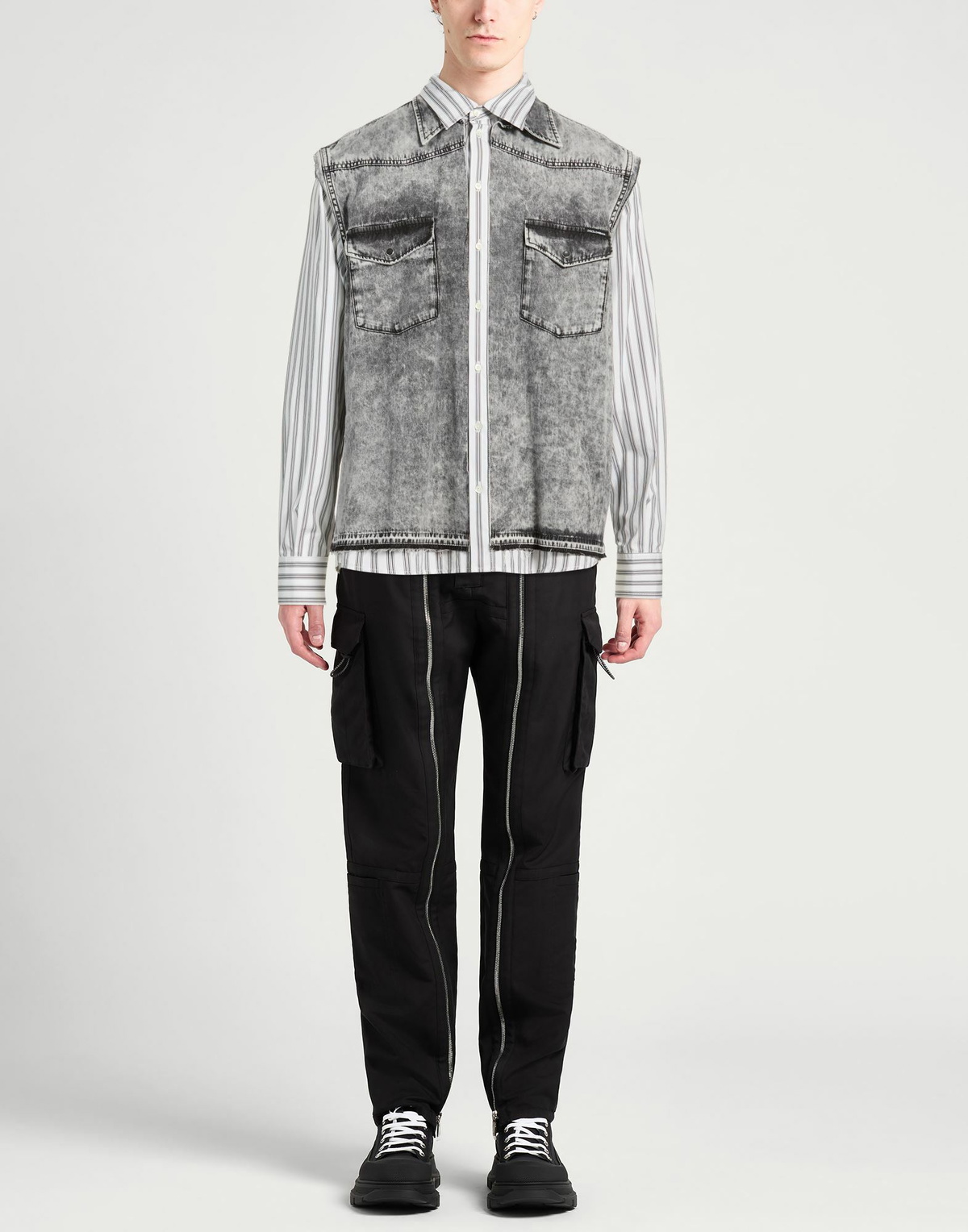 Dolce & gabbana Mens Denim shirt in Light grey