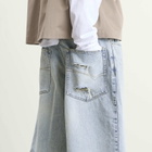 Balenciaga Men's Stay Press Vintage Denim Shorts in Bleach Light Bleu