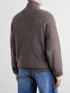 Kaptain Sunshine - Wool and Silk-Blend Fleece Zip-Up Sweater - Brown