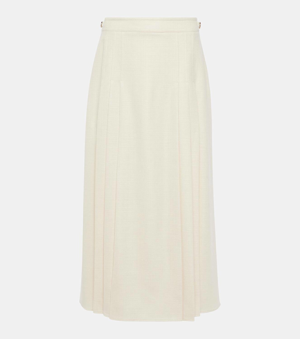 Gabriela Hearst Lerna pleated wool and silk midi skirt