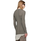 Rick Owens Gray Tower Ribbed Round Neck Sweater