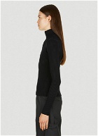 Zip Front Ribbed Sweater in Black