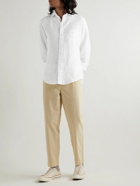 Drake's - Spread-Collar Linen Shirt - White