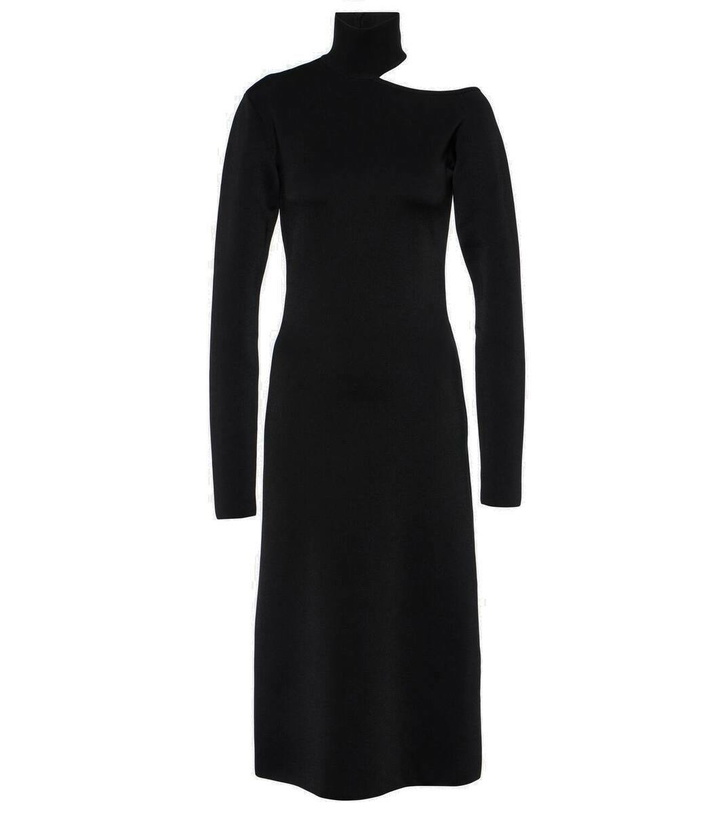 Photo: Ferragamo Mockneck jersey midi dress