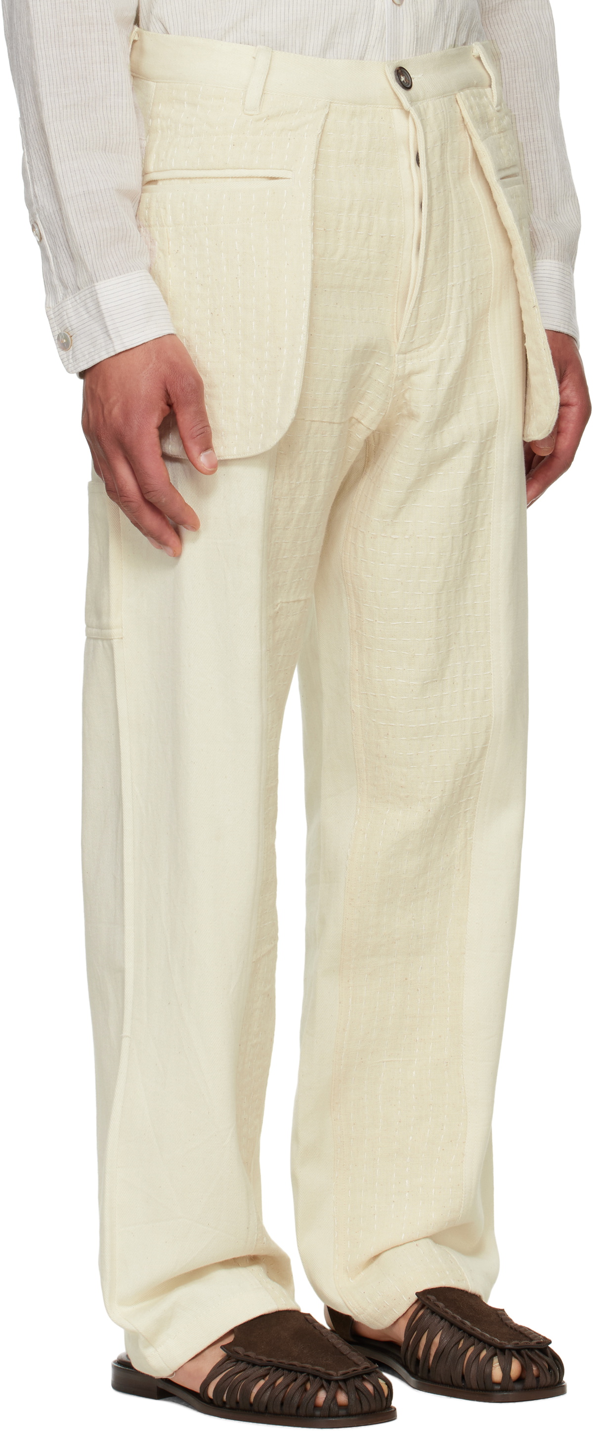 Kartik Research Beige 3D Pocket Jeans
