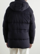 Ralph Lauren Purple label - Quilted Brushed Wool-Blend Hooded Down Jacket - Blue