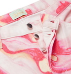 Aries - Lilly Marble-Print Denim Jeans - Pink