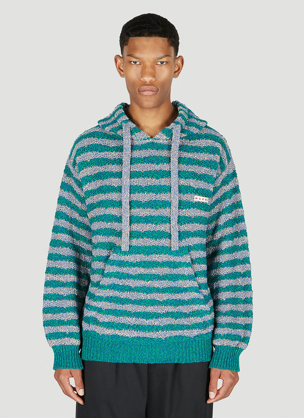 Marni - Striped Hooded Sweater in Green Marni