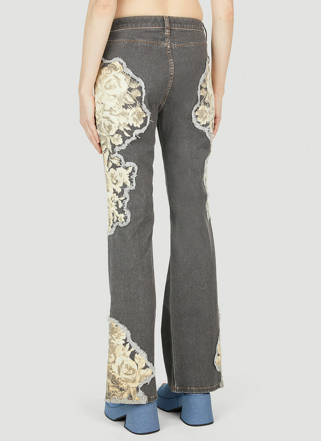 Guess USA Floral Printed Flared Jeans