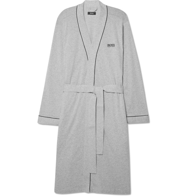 Photo: Hugo Boss - Cotton-Jersey Robe - Gray