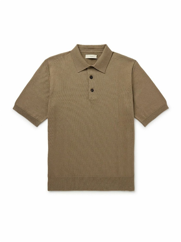 Photo: Purdey - Cotton and Cashmere-Blend Polo Shirt - Green