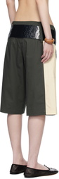 Belle The Label Gray Paneles Shorts