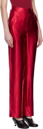 Edward Cuming Red Slink Tailored Trousers