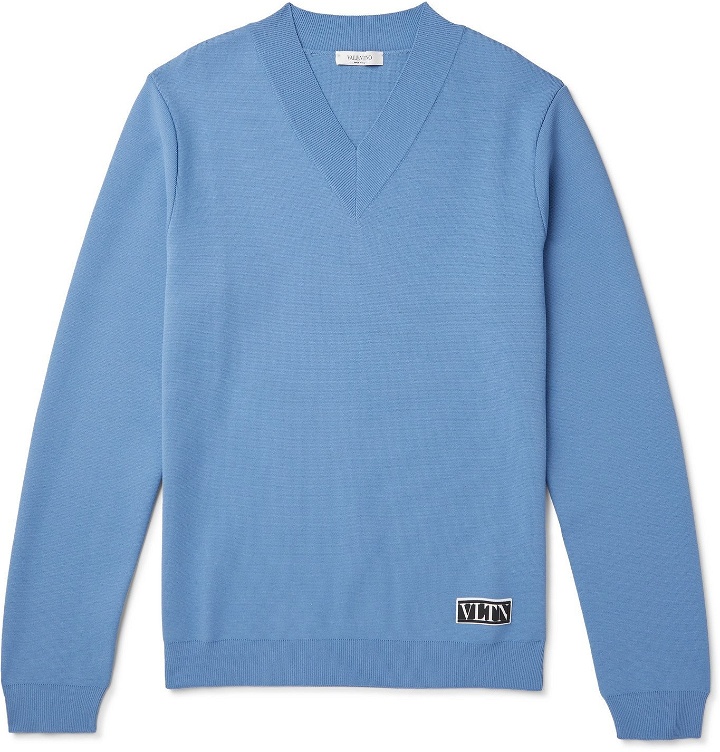 Photo: Valentino - Tech-Knit Sweater - Blue